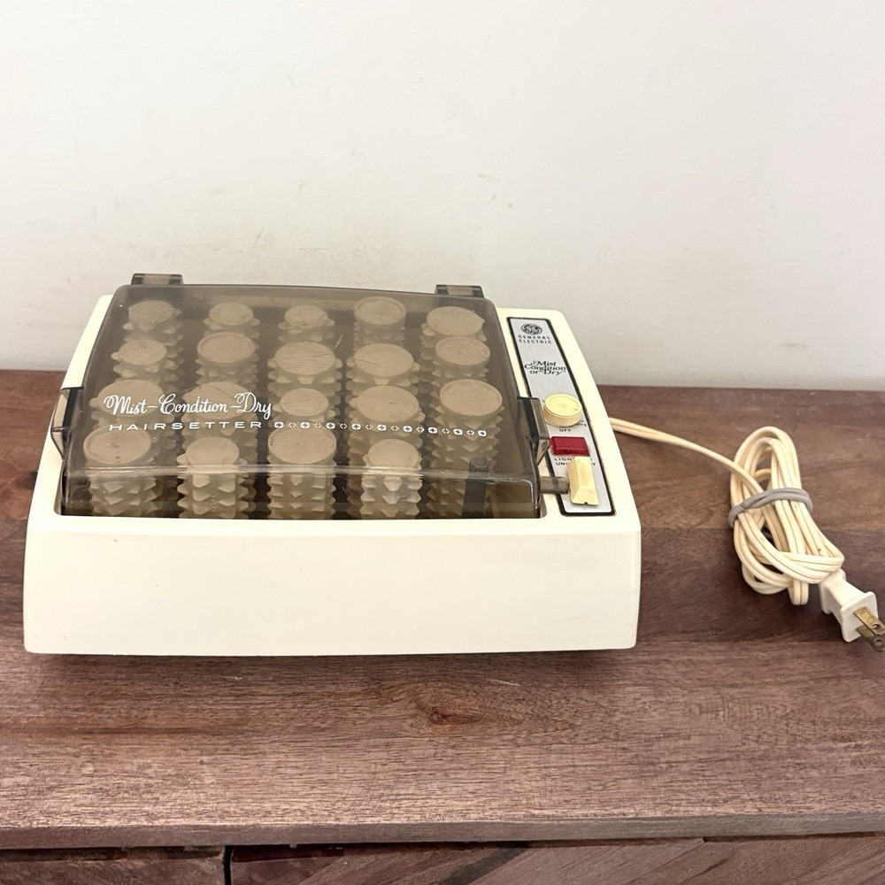 Vtg General Electric Mist Dry Hairsetter Hot Rollers B2HCD-4 Hot Rollers WORKS